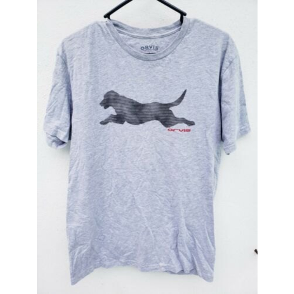 ORVIS Men's Black Lab Dog Print T-Shirt SizeLarge